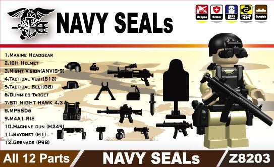 NAVY SEALS(II) 12+Parts -Black +Giftx1 - MOMCOM inc.