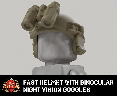 Fast Helmet with Binocular Night Vision Goggles - Up