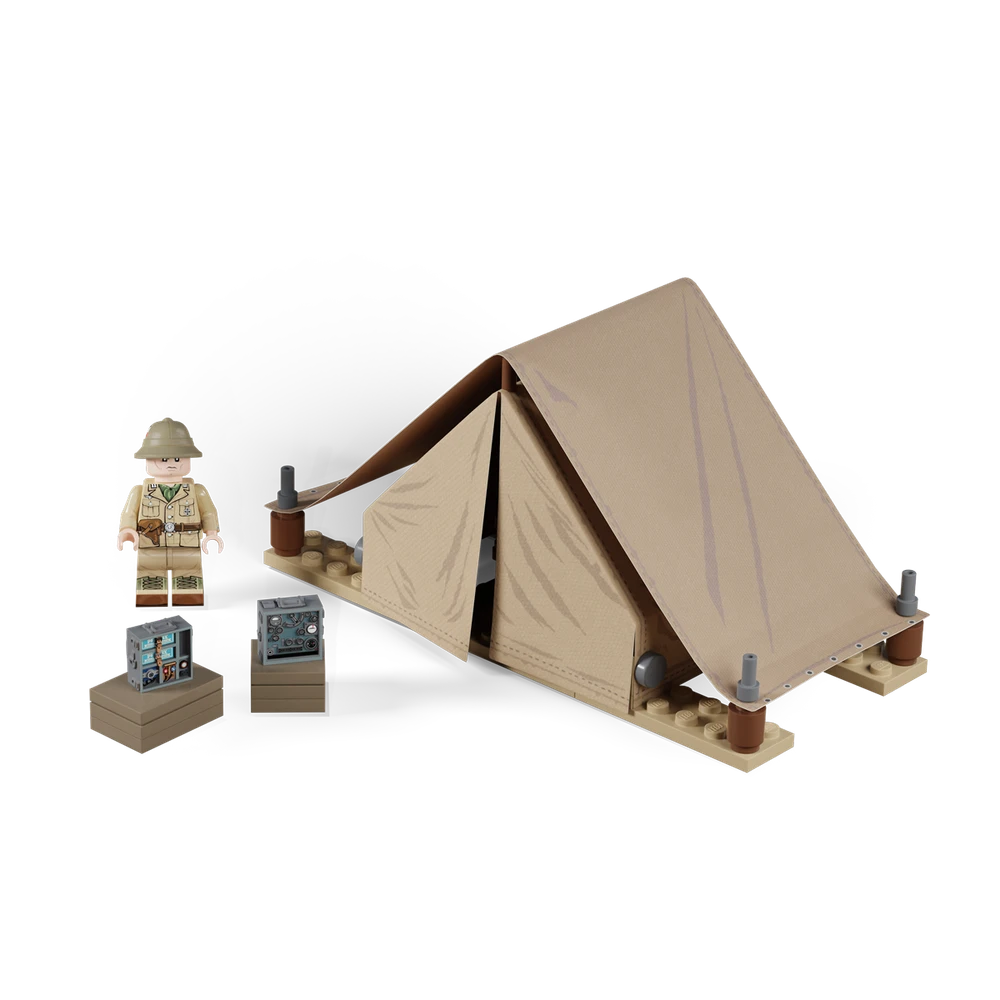 DAK Headquarters With Werhmacht Officer and Tent