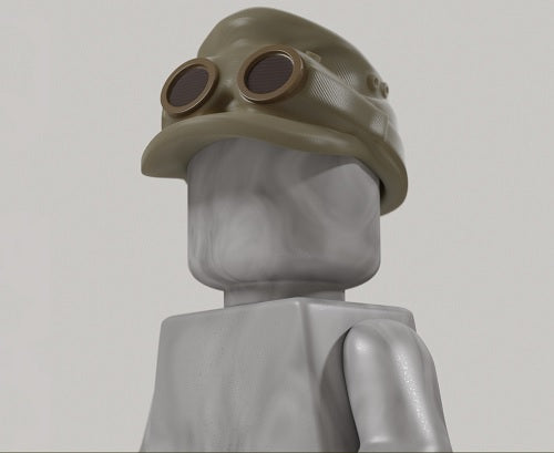 WWII German Tropical Field Cap with DAK Goggles