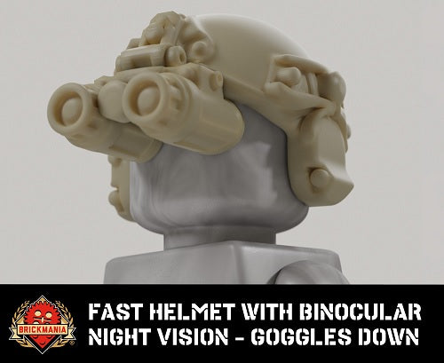 Fast Helmet with Binocular Night Vision Goggles - down (Dark tan)