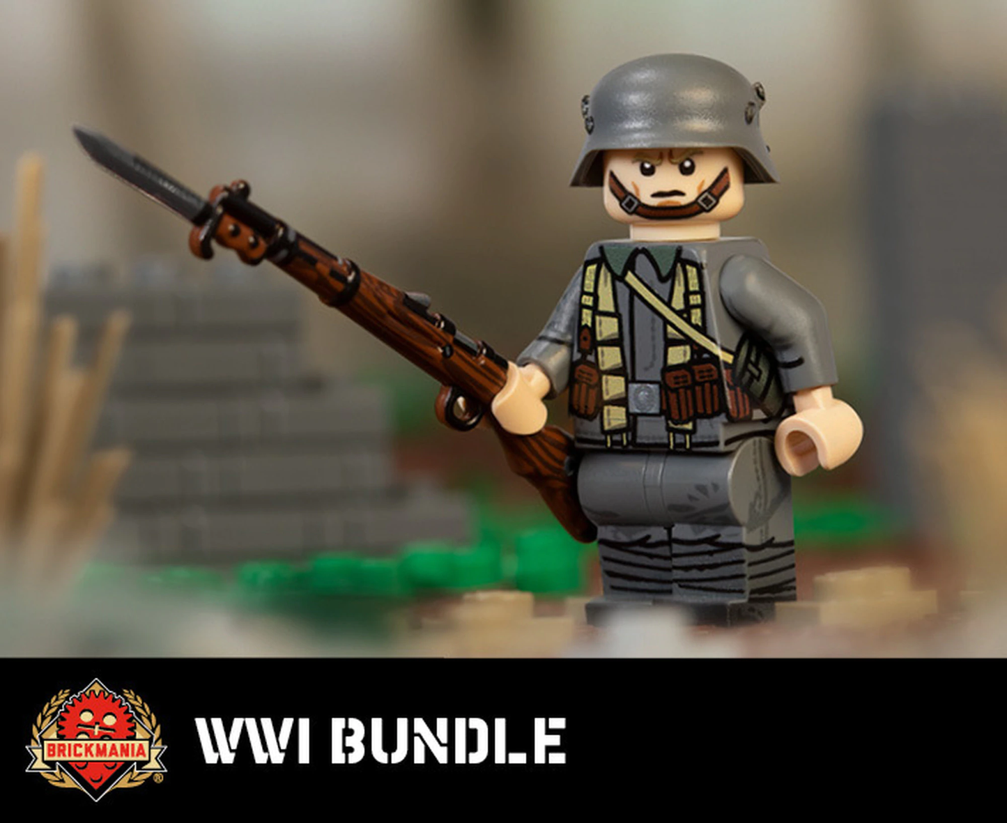 World War I Bundle - WWI German Infantry V2 and Perfect Caliber™ BrickArms® Gewehr 98 w/ Bayonet - MOMCOM inc.